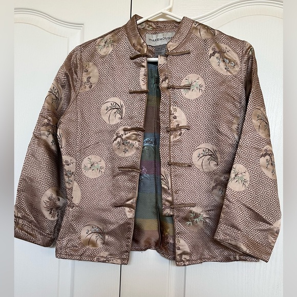 Warehouse Jackets & Blazers - Warehouse Tan Geometric Women's Blazer